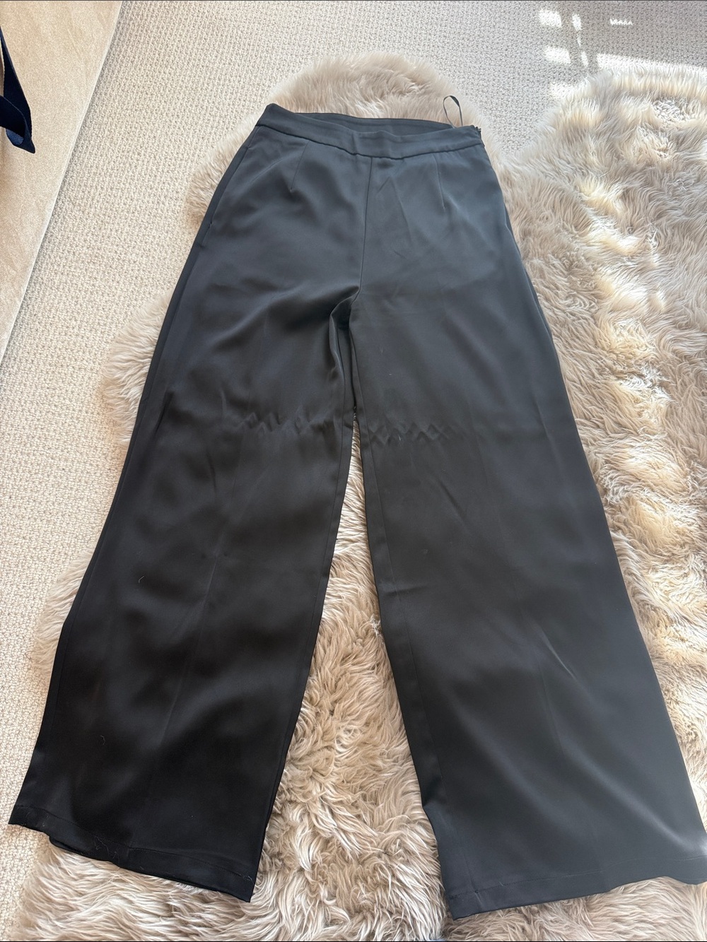 Commense Black Wide-Leg Dress Pants